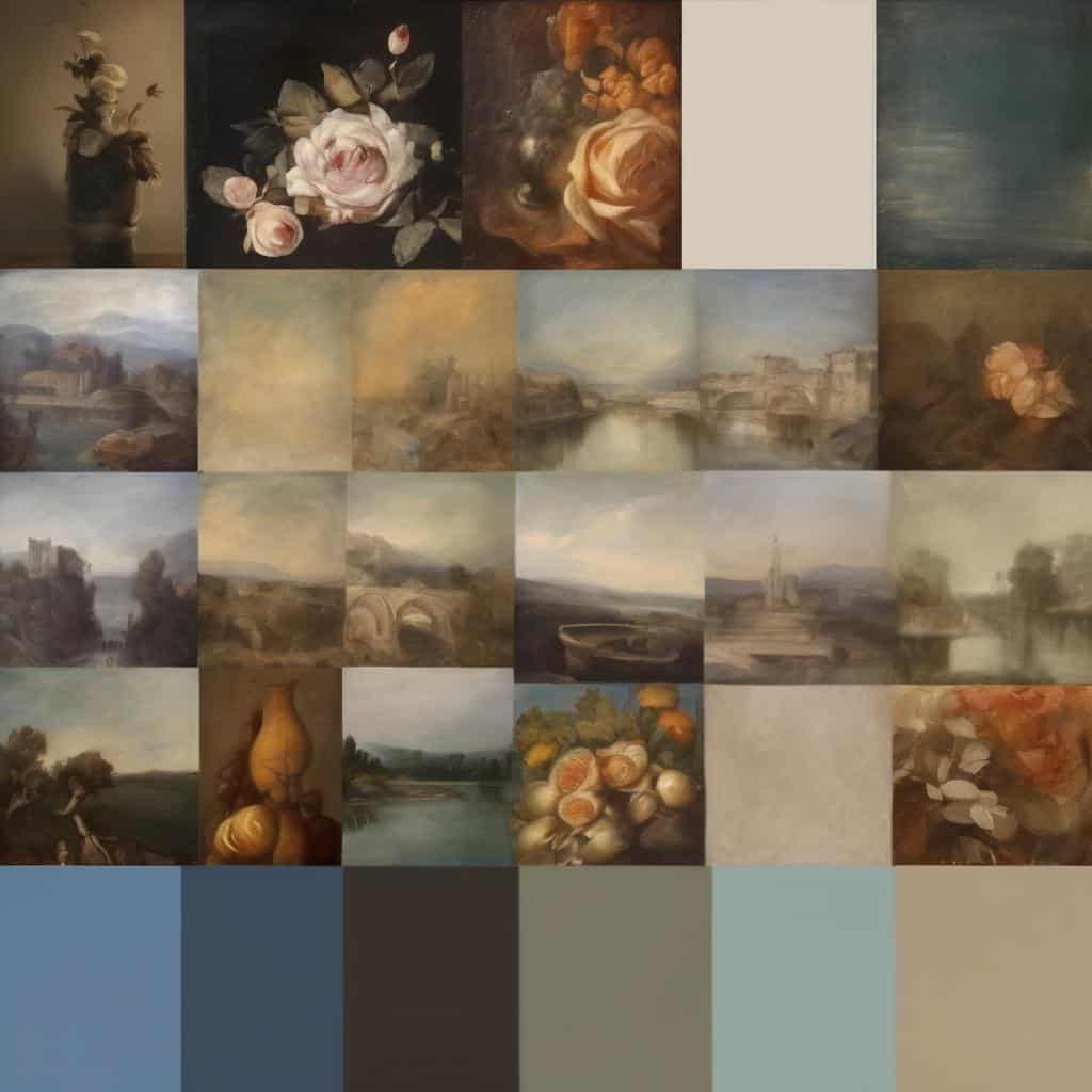 Ροζ τριαντάφυλλα σε πίνακα ζωγραφικής, καλλιτεχνική απεικόνιση με δημιουργική τέχνη και ομορφιά.